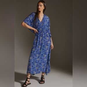 Anthropology - Rujuta Sheth Blue Floral Mumu/Maxi Dress